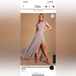 Lulus Garden Bliss Dusty Lavender Cutout Maxi Dress